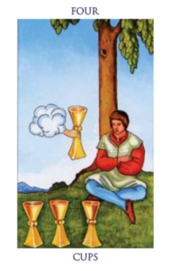 Carta del tarot Cuatro de Copas
