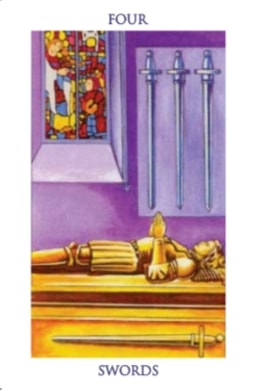 Carta del tarot Cuatro de Espadas