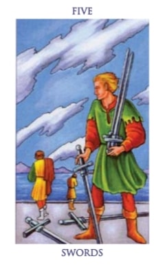 Carta del tarot Cinco de Espadas