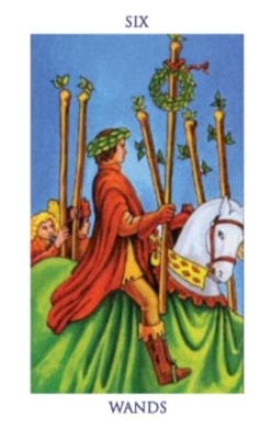 Carta del tarot Seis de Bastos