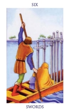 Carta del tarot Seis de Espadas