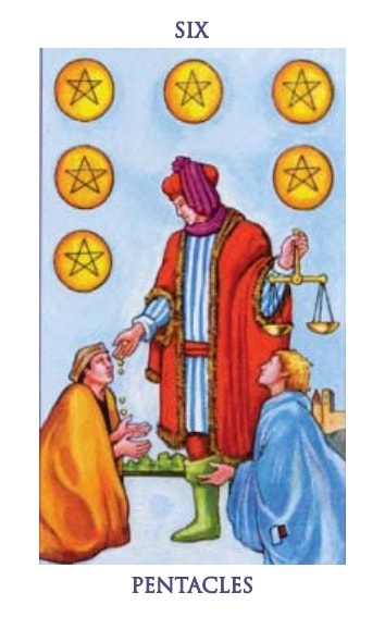 Carta del tarot Seis de Oros