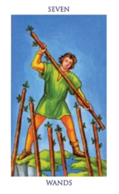 Carta del tarot Siete de Bastos