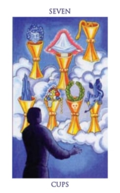 Carta del tarot Siete de Copas