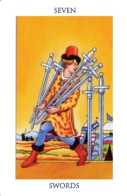Carta del tarot Siete de Espadas