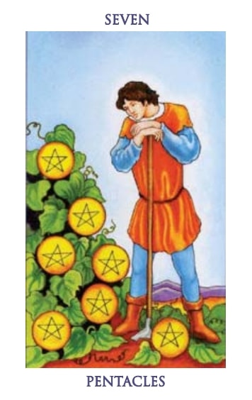 Carta del tarot Siete de Oros