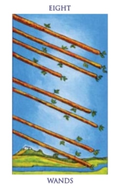 Carta del tarot Ocho de Bastos
