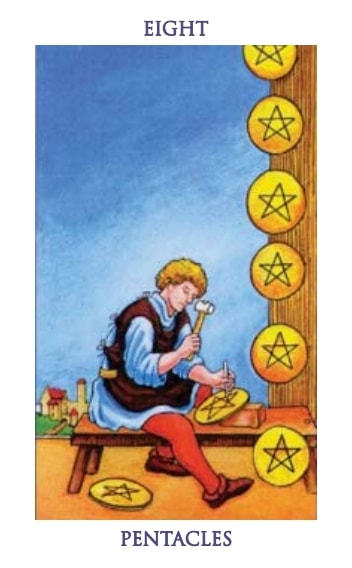 Carta del tarot Ocho de Oros