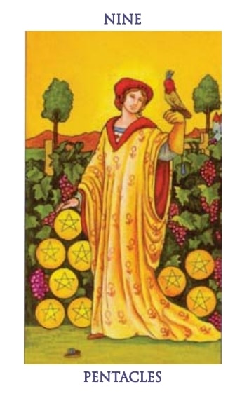 Carta del tarot Nueve de Oros
