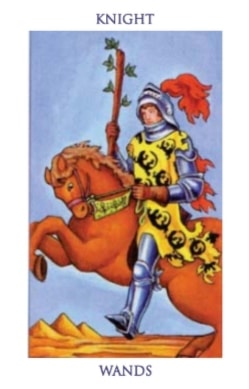 Carta del tarot Caballero de Bastos