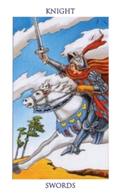 Carta del tarot Caballero de Espadas