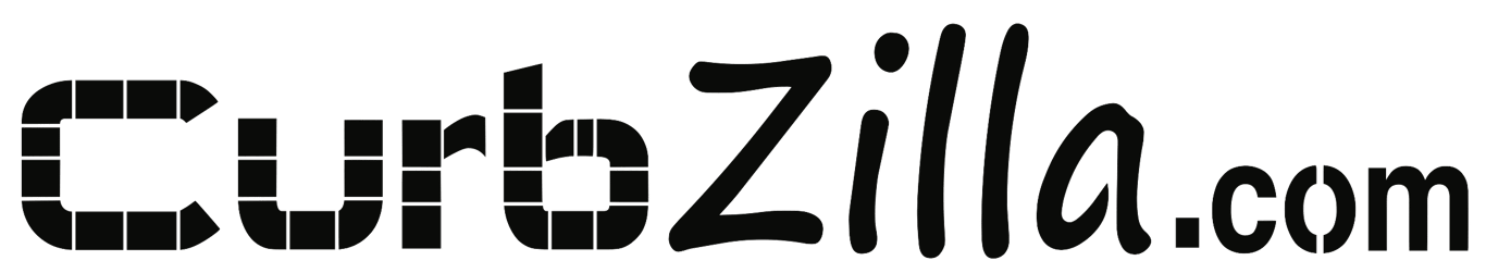 Curbing surrounding some landscaped shrubs in front of a house