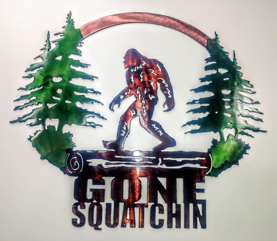 Metal art of a sasquatch
