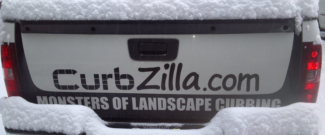 The curbzilla truck in the snow