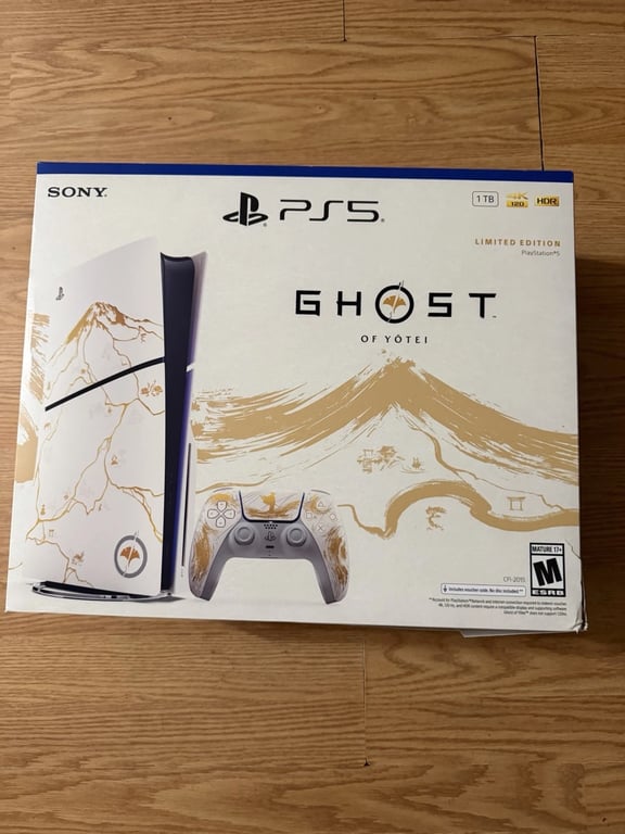 New PlayStation 5 Slim Disc Edition Bundle Ghost of Yotei Gold Limited Edition