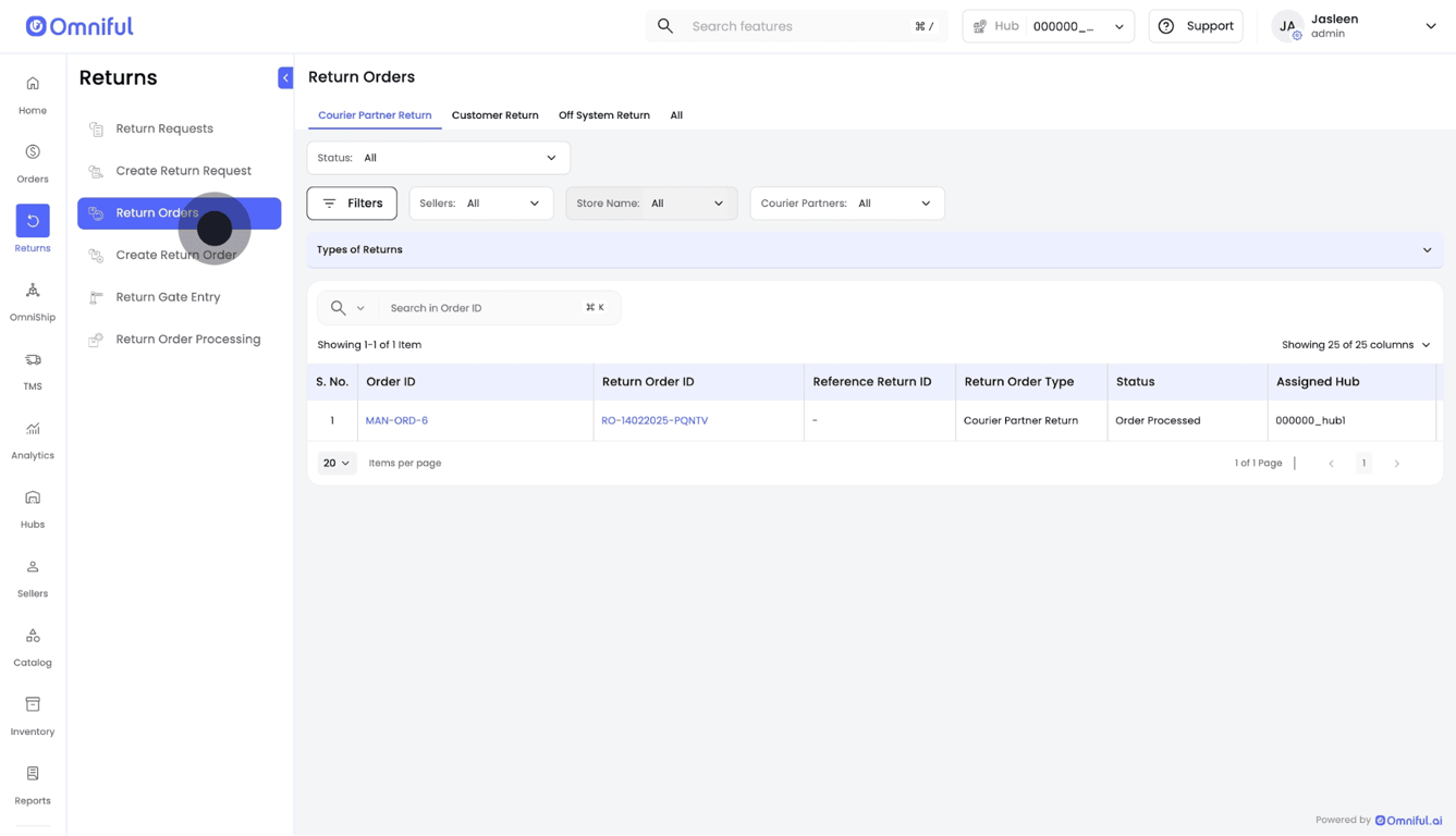 1. Navigate to Return Orders