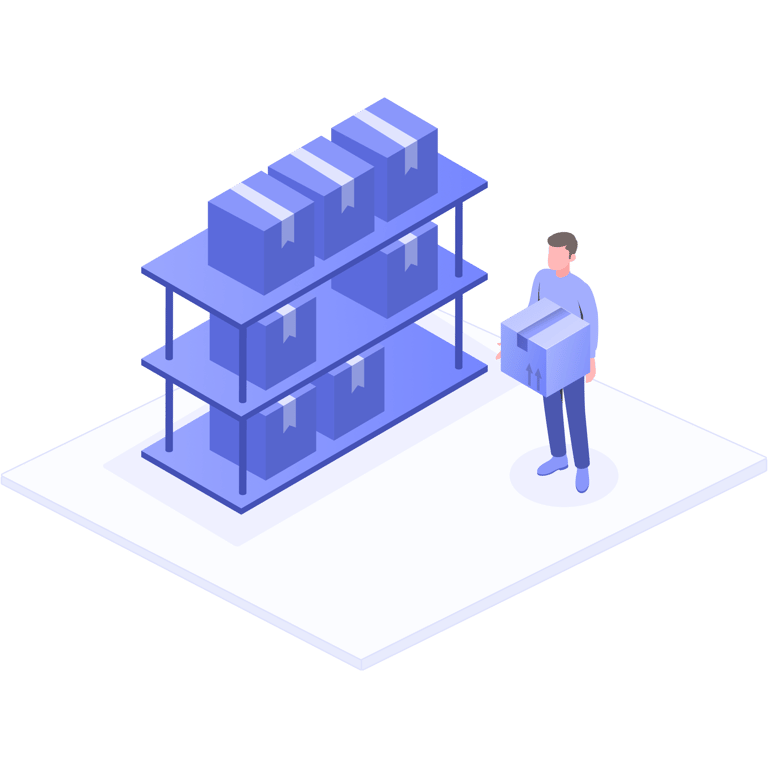 Seamless B2B and B2C order management with Omniful’s Warehouse Management System (WMS), featuring organized inventory shelves and optimized fulfillment processes for efficient service delivery.