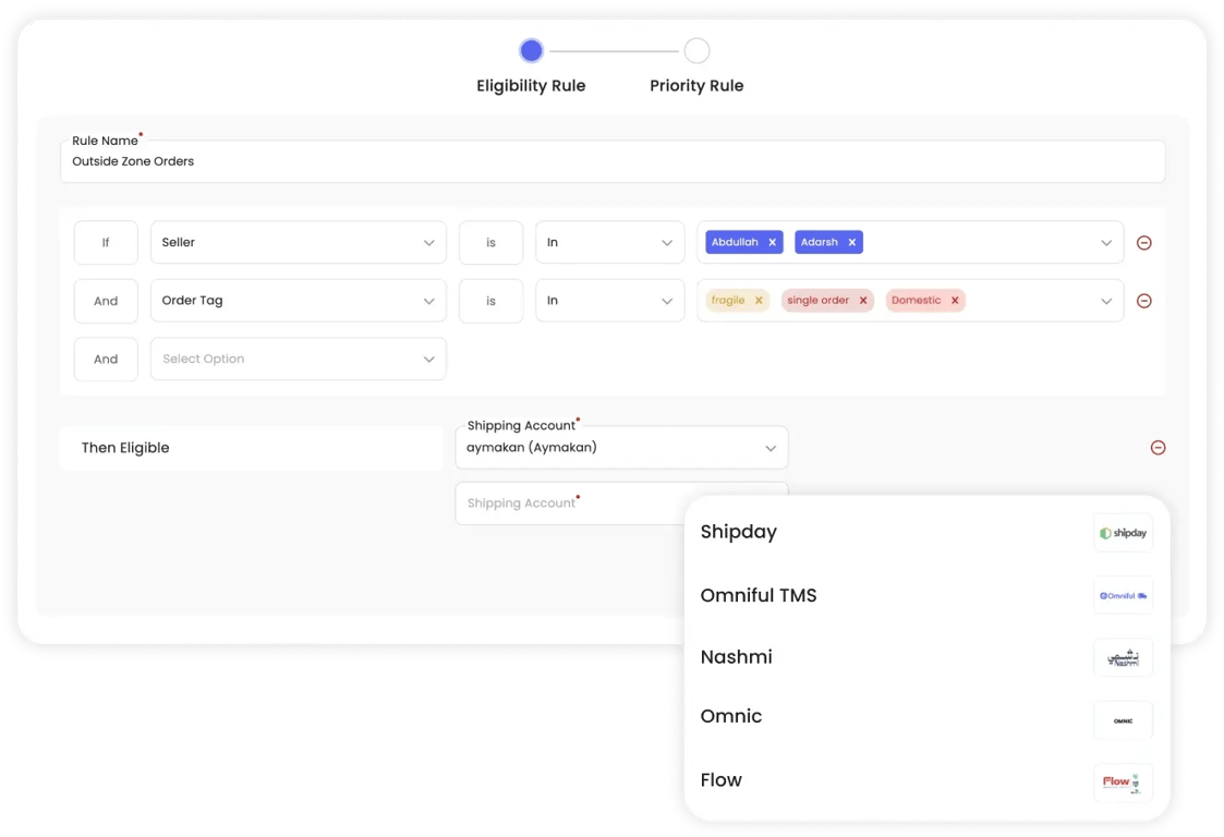 AI-powered automation rules for shipping assignments, dynamically optimizing order processing based on predefined conditions.