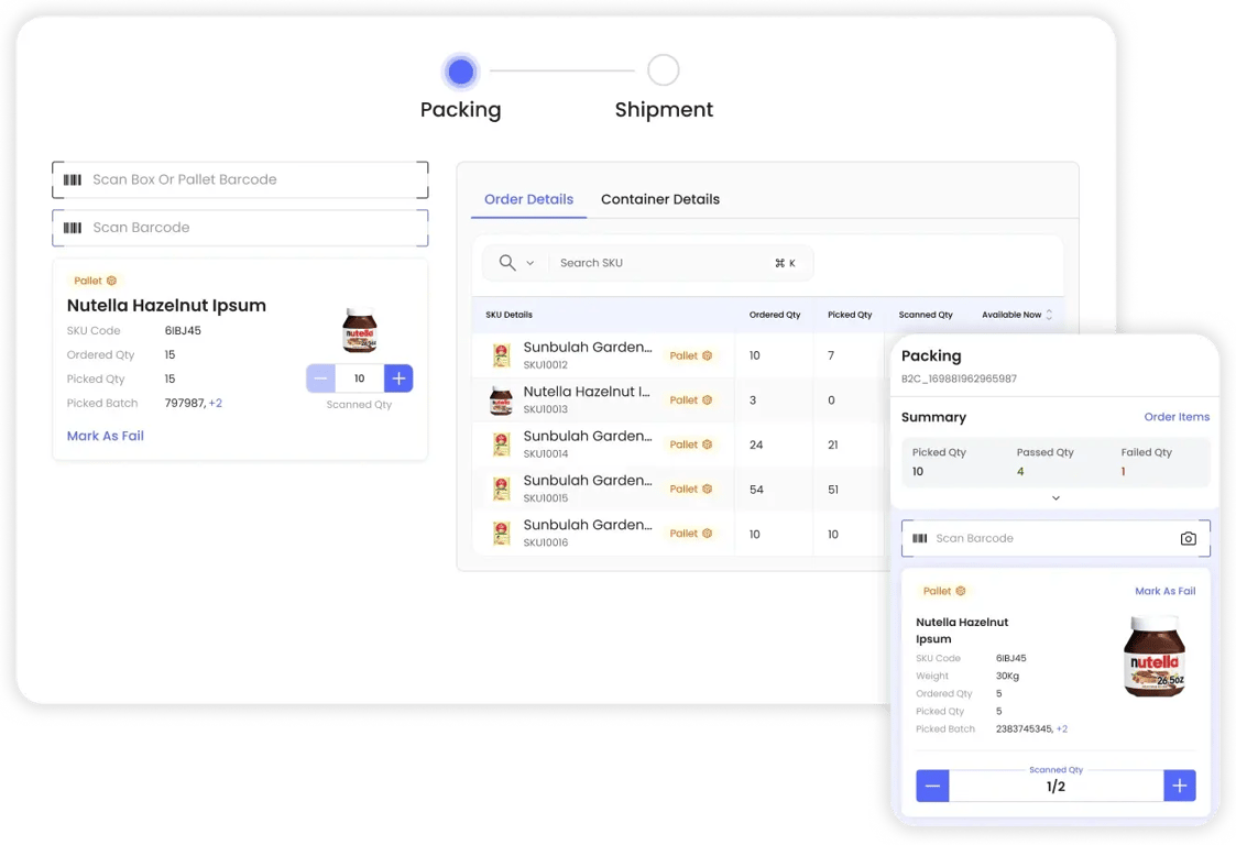 Comprehensive outbound logistics management, streamlining warehouse picking, packing, and shipping with precision and scalability for B2B commerce.
