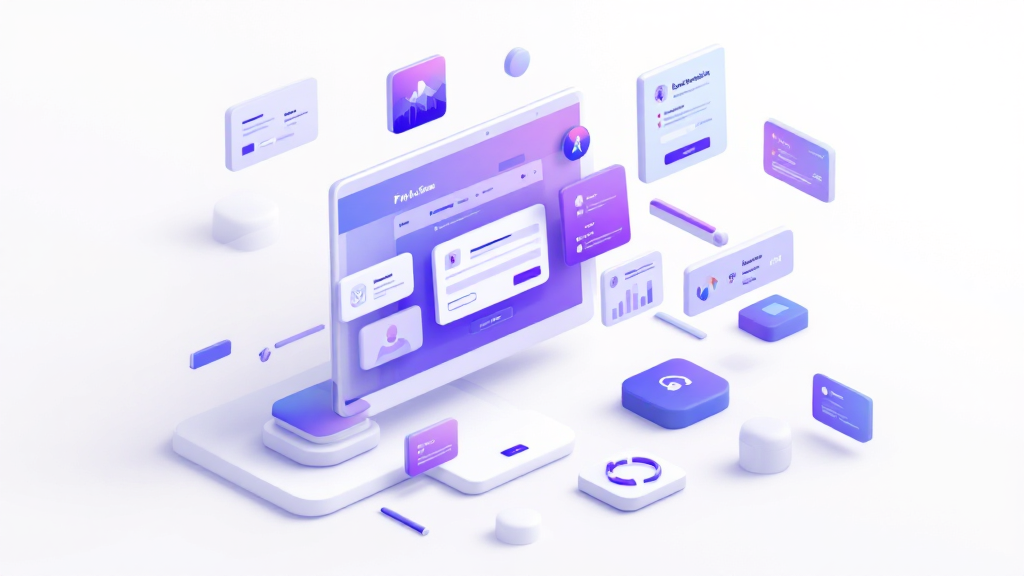 A business website assembling itself from modular sections