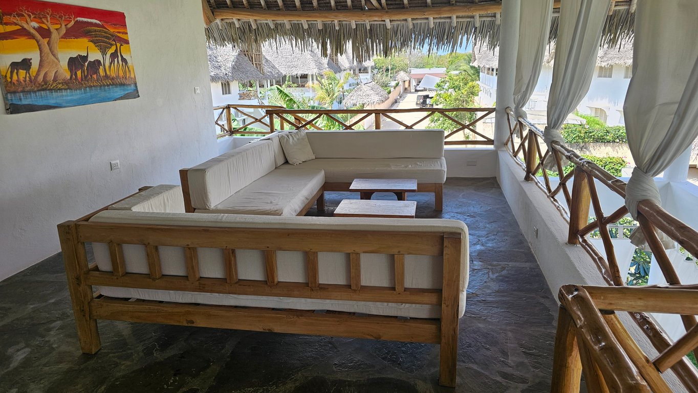 The terrace at GeGi House, arranged for open-air living