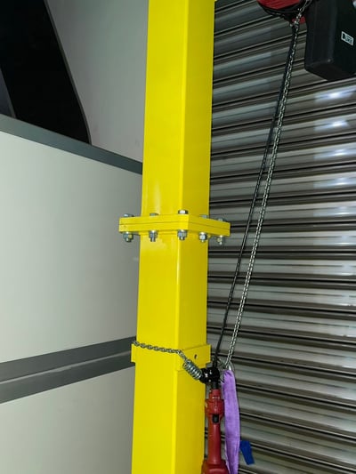 Cầu trục xoay đế di động và pa lăng điện chạy pin sạc - ảnh 2