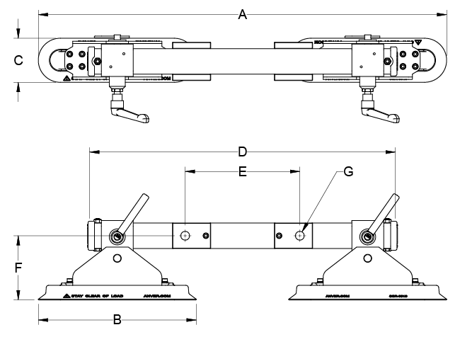 Dual foam pad attachment drawing, in-line models
