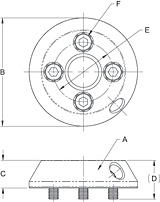 Adapter drawing for VP60, VP-70, VP-80 vacuum cups