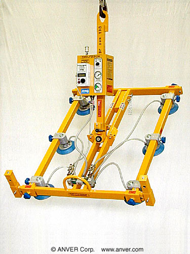 ANVER A25M6-36/44V-MUPR six pad air powered lifter with manual tilt and rotate