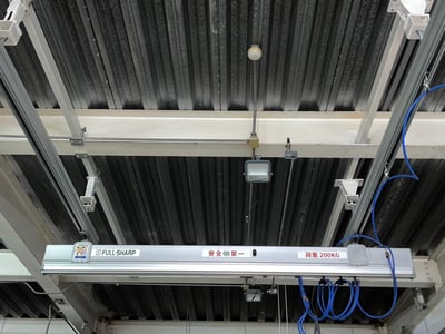 Thanh ray nhôm treo trần, cầu trục khí nén tay cầm cảm ứng lực - ảnh 3