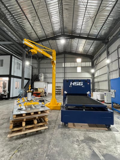 Cầu trục xoay 500kg treo mặt hút chân không dùng cơ - ảnh 19