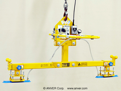 ANVER VPFL4 with L20M2-61-OC: lifting & handling plates 8 ft x 4 ft (2.4 m x 1.2 m) up to 200 lb (91 kg)
