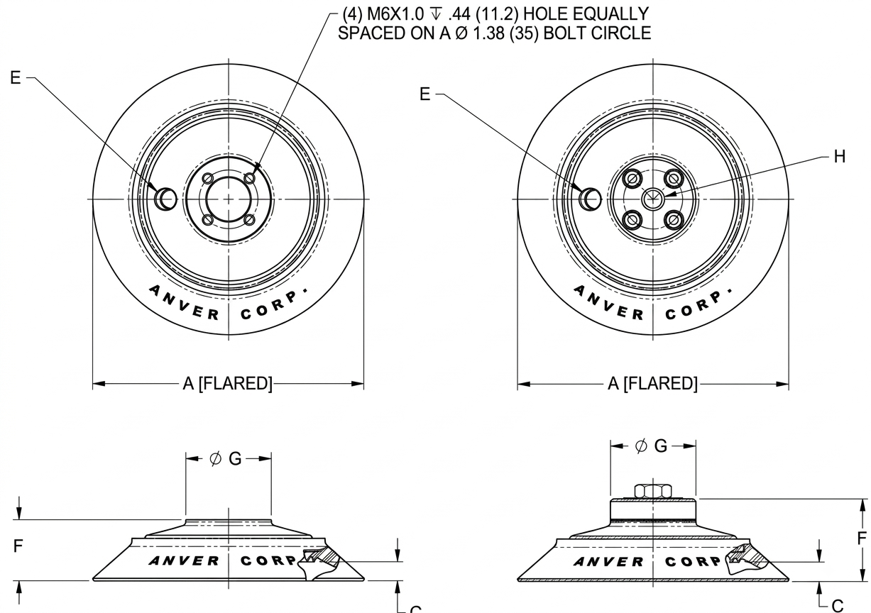 VC57BS-NBR and VC65BS-NBR dimensional drawing