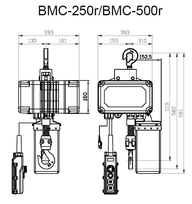 BMC-250r/500r Dimension