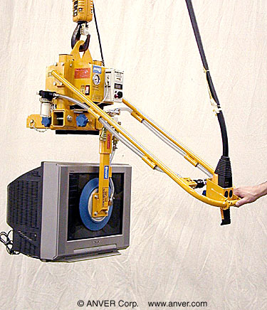 ANVER VPF-05 + PA125Q-V-SP single pad electric powered vertical vacuum lifter