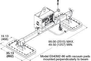 Pad position perpendicular to beam, drawing
