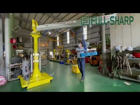 Cầu trục xoay khí nén và thiết bị kẹp nâng khay nhựa
