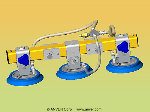 ANVER PA76-3-XX-3 triple pad vacuum lifting attachment