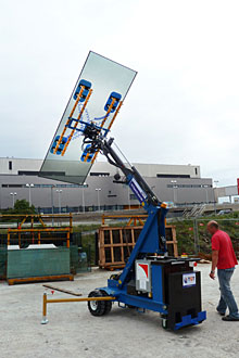Rectangular vacuum pad lifting glass