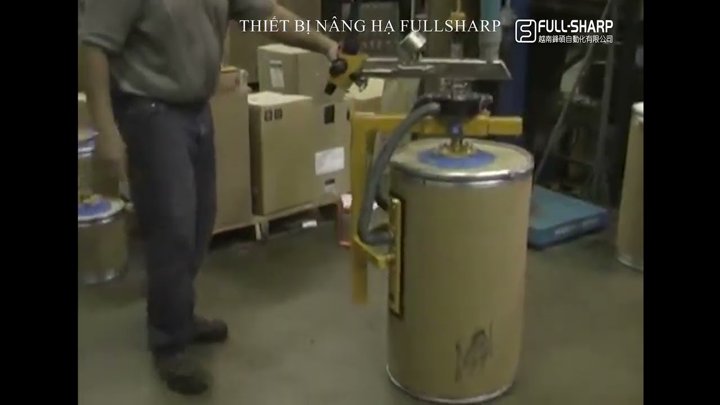 Thiết bị nâng hạ hút chân không thùng phuy, thùng carton