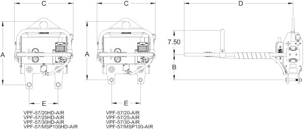 VPF-57-AIR dimension drawing