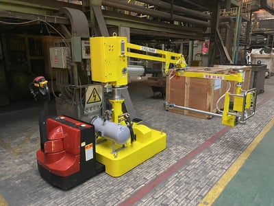 Tay nâng đế di động kèm xe kéo điện, tool kẹp dài cho lò nung - ảnh 1