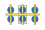 6-pad H-style frame pad position diagram