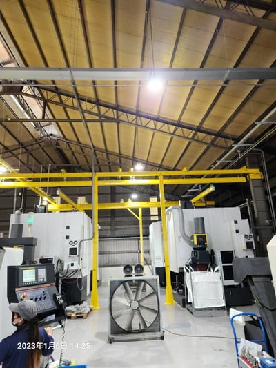 Bộ khung thanh ray 500 kg treo tool kẹp mâm xe đưa vào CNC - ảnh 2