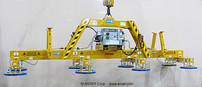ANVER E1240M8-190A-4/44FX electric powered heavy duty vacuum lifter with 8 pads