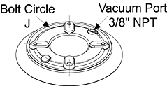 Bản vẽ kích thước giác hút lắp bốn điểm VC119Q