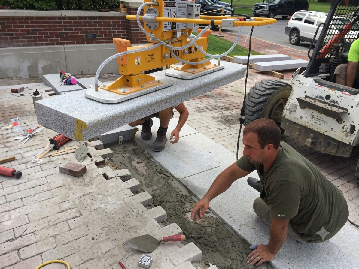 Installing stone stairs