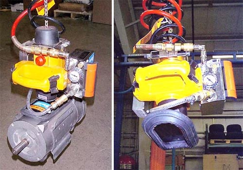 Thiết bị nâng chân không ANVER VM với bộ gá mặt hút cho vật bề mặt cong