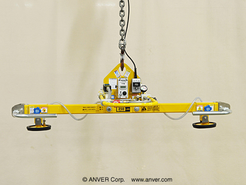 ANVER VPFL4 with L25M2-61FP: lifting & handling plates 8 ft x 4 ft (2.4 m x 1.2 m) up to 250 lb (113 kg)