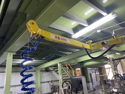 Cầu trục xoay khớp nối và palăng khí nén nằm hút thùng giấy - ảnh 15